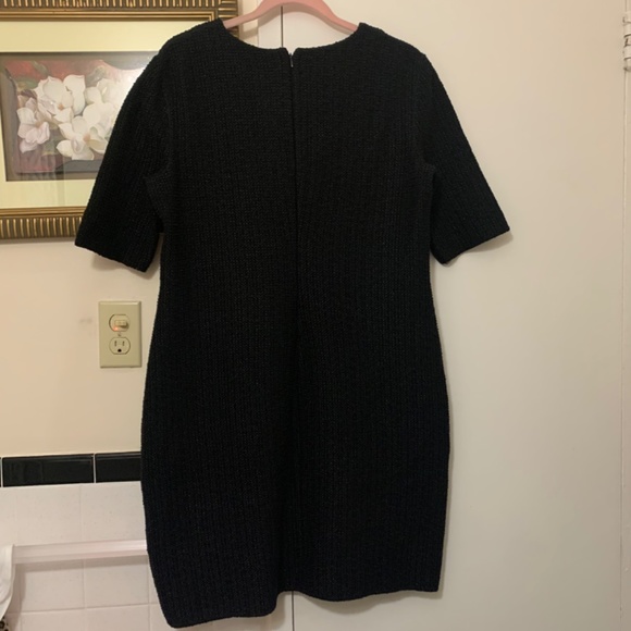NWT St. John BLACK Formfitting Bouclé-knit Minidress - Size 14 - Picture 4 of 15